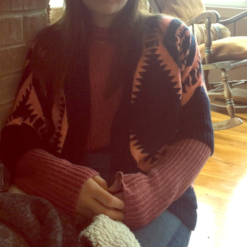 Pink rose cardigan